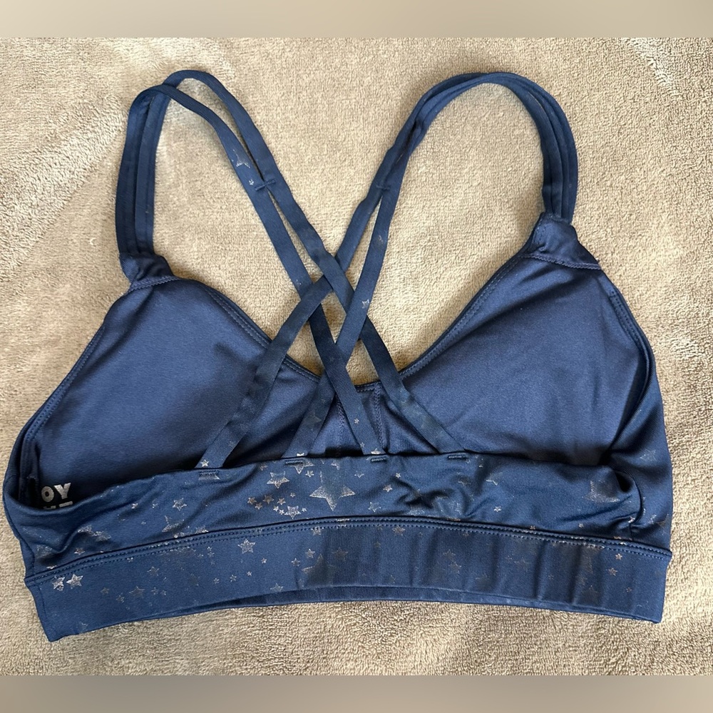 JoyLab Star Print Navy Sports Bra & Leggings Set Size M Preowned Workout Active - Picture 9 of 12